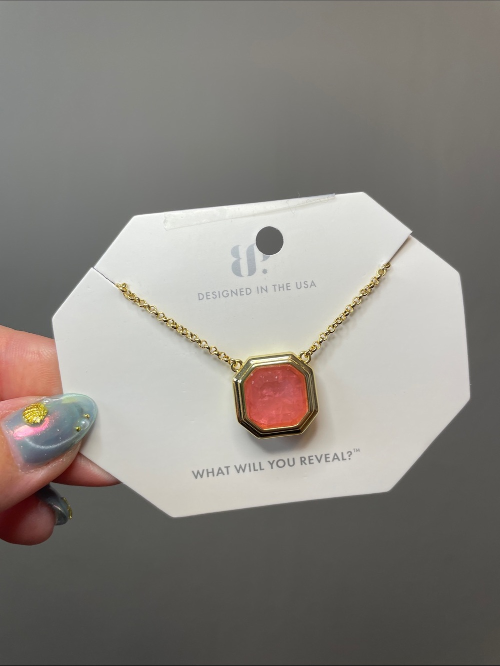 Bomb Party "A Quickened Pulse" Rose Quartz on Gold Bezel $126 MSRP